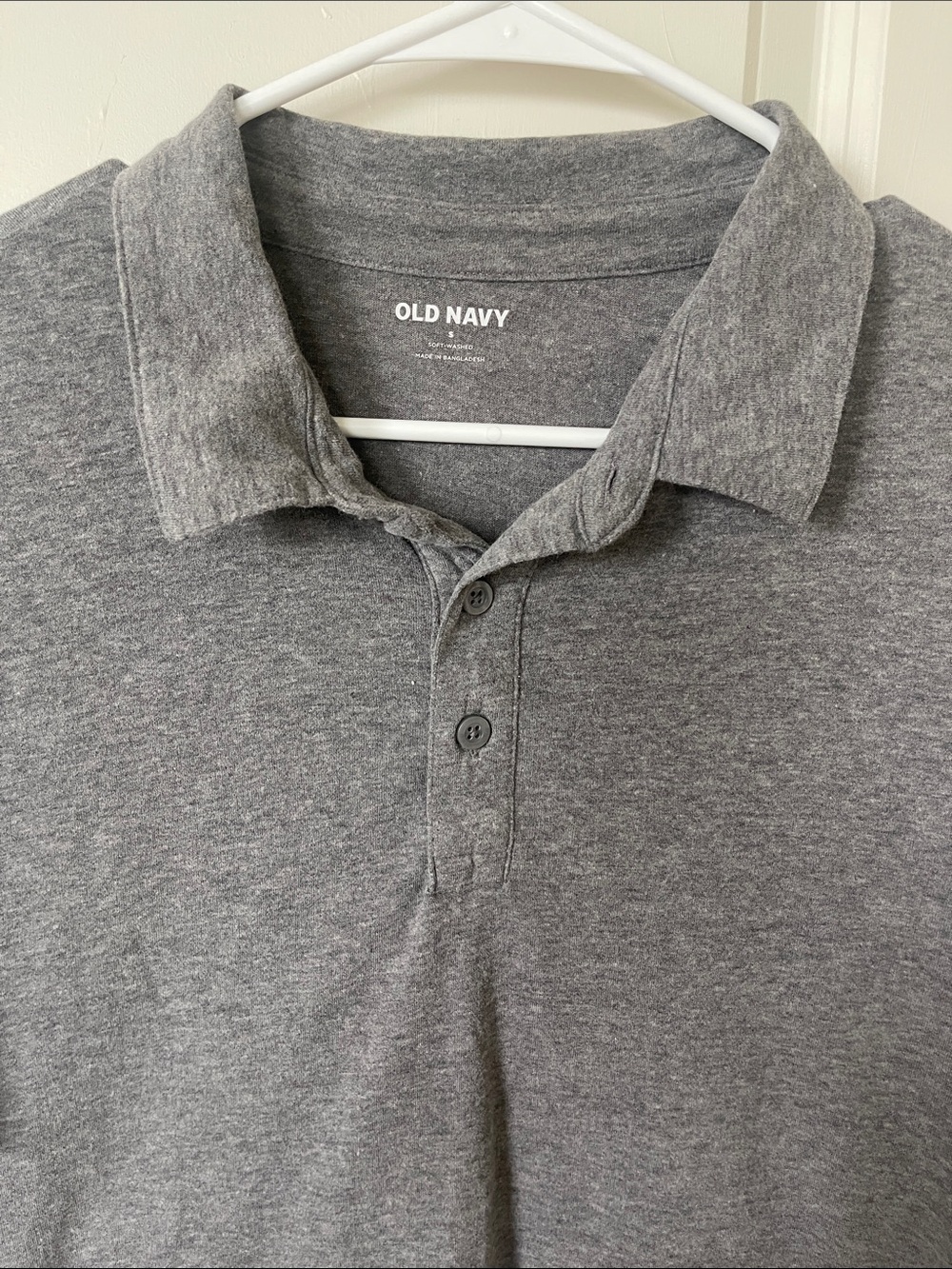 Old Navy Men's Heather Gray Polo Shirt soft washed